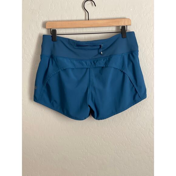 Lululemon Blue Lined Workout Shorts -8 - Picture 2 of 5
